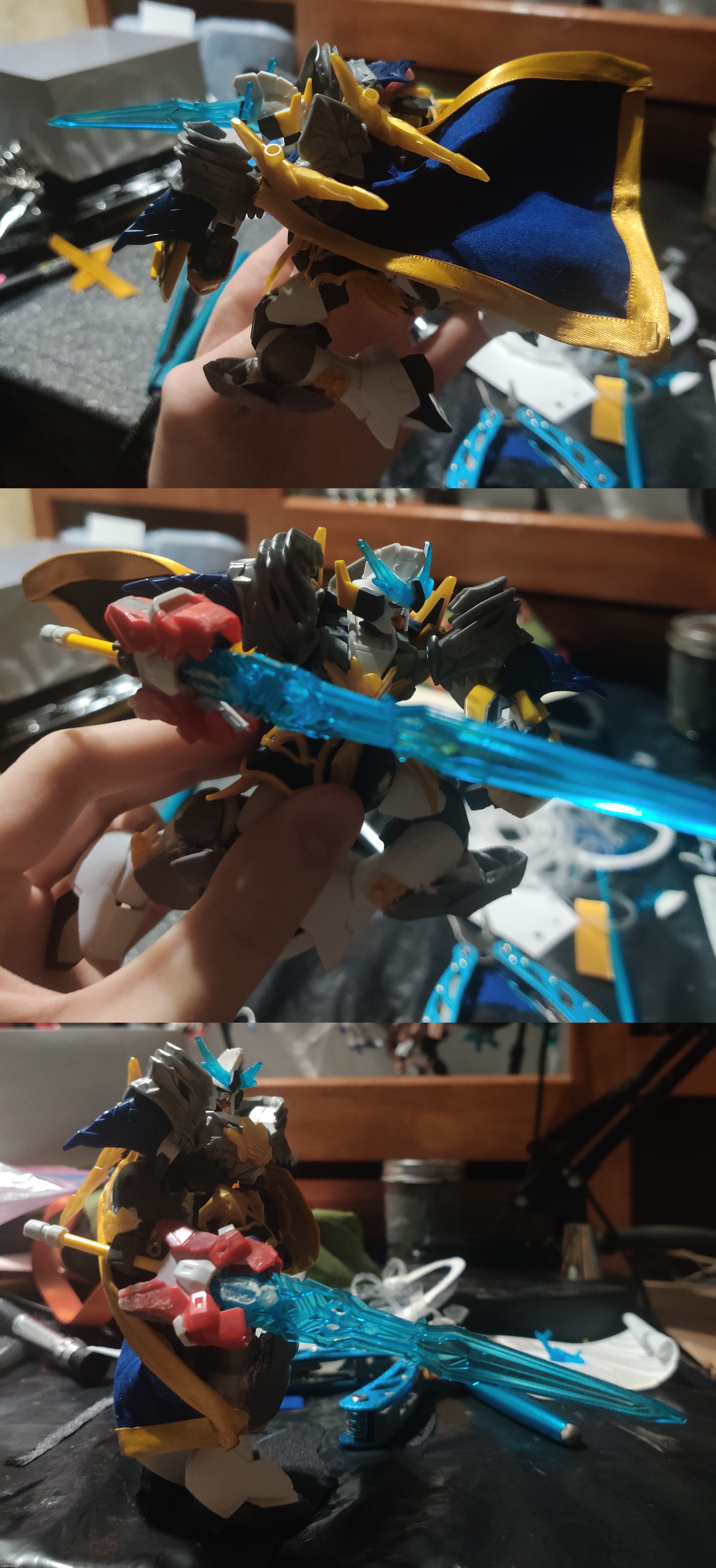 Gave the Gundam a cape because why the hell not. Still need to paint even though it already looks badass | made w/ Imgflip meme maker