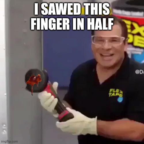 I Sawed This Boat In Half | I SAWED THIS FINGER IN HALF | image tagged in i sawed this boat in half | made w/ Imgflip meme maker