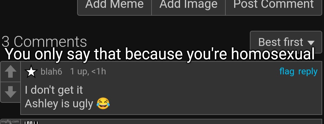 You only say that because you're homosexual | made w/ Imgflip meme maker