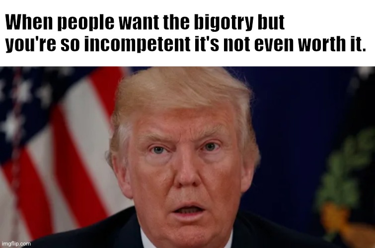 When people want the bigotry but you're so incompetent it's not even worth it. | image tagged in maga | made w/ Imgflip meme maker