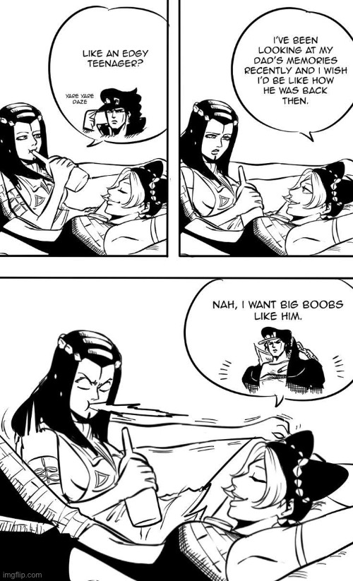 image tagged in jojo's bizarre adventure | made w/ Imgflip meme maker