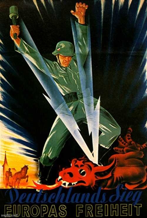 WW2 german anti communist propaganda (I don't endorse nazism in any way) | image tagged in communism,ww2,german,propaganda | made w/ Imgflip meme maker