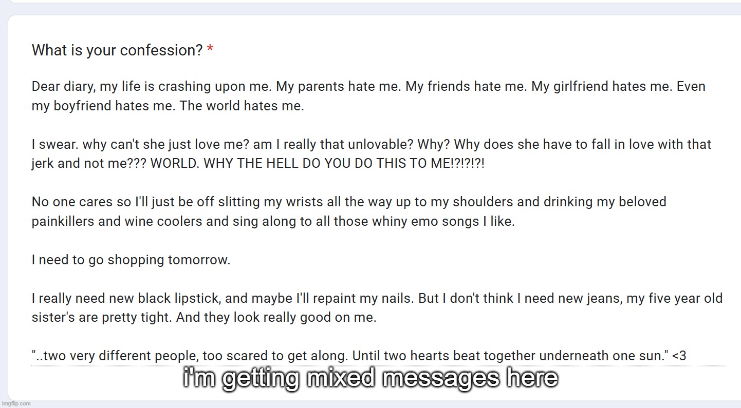 i'm getting mixed messages here | made w/ Imgflip meme maker
