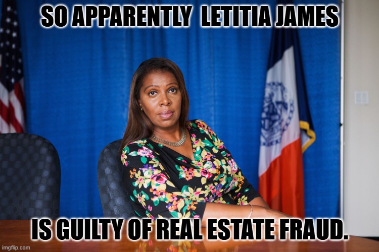 And has her official residence in Norfolk, Virginia. Disqualifying her from holding office in new York. | SO APPARENTLY  LETITIA JAMES; IS GUILTY OF REAL ESTATE FRAUD. | image tagged in letitia james | made w/ Imgflip meme maker