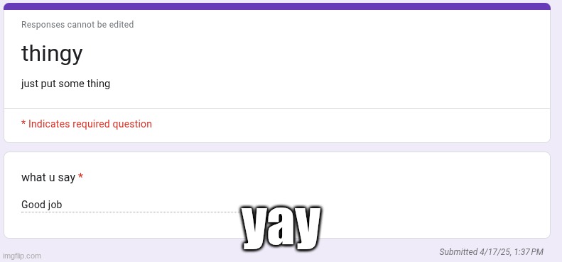 yay | made w/ Imgflip meme maker