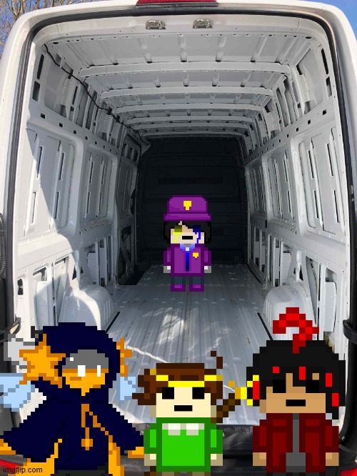 that's it bro you're going in the van (I desperately need to remake my friends' sprites) | image tagged in inside white van | made w/ Imgflip meme maker