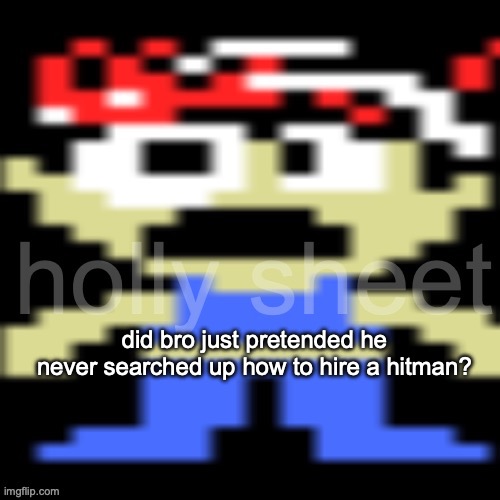Holly Sheet | did bro just pretended he never searched up how to hire a hitman? | image tagged in holly sheet | made w/ Imgflip meme maker