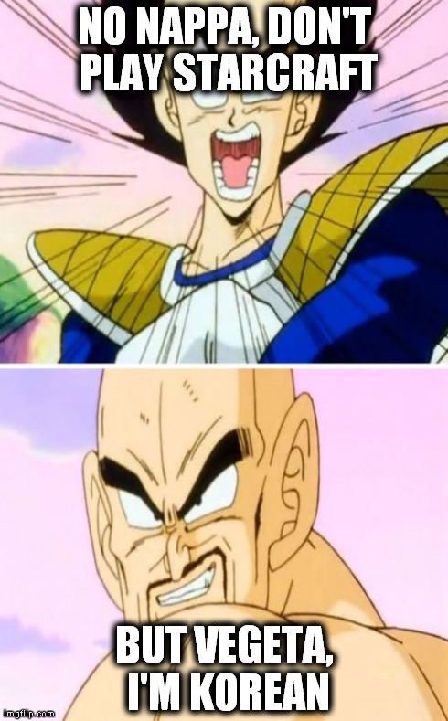 Nappa's Confession | NO NAPPA, DON'T PLAY STARCRAFT BUT VEGETA, I'M KOREAN | image tagged in memes,no nappa its a trick | made w/ Imgflip meme maker