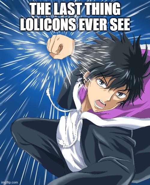 THE LAST THING LOLICONS EVER SEE | image tagged in giga chad,a certain magical index | made w/ Imgflip meme maker
