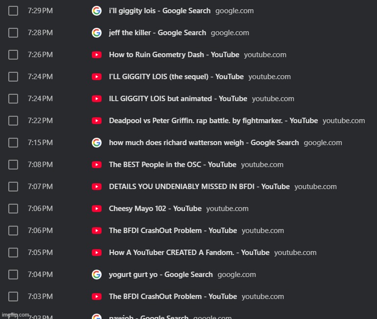 search history reveal | made w/ Imgflip meme maker