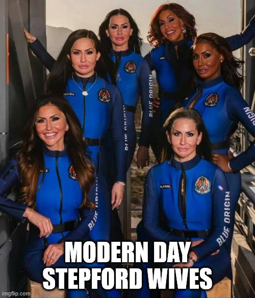 Modern Day Stepford wives | MODERN DAY
STEPFORD WIVES | image tagged in origin,space flight | made w/ Imgflip meme maker