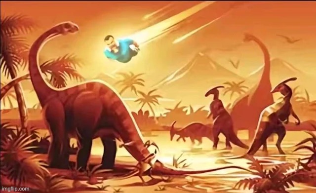 BREAKING: New fossil discovery suggest that Jack Black may have been the cause of the K-T extinction event. | made w/ Imgflip meme maker