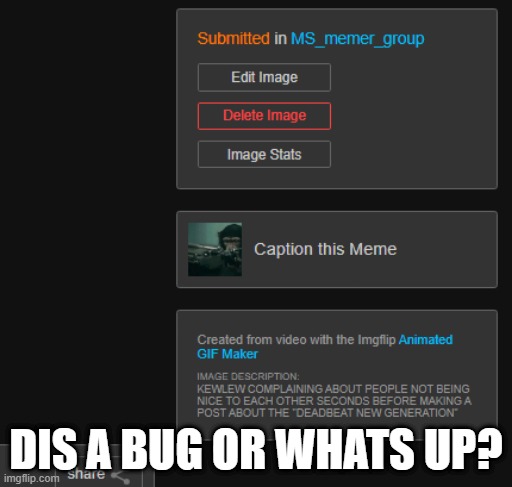 DIS A BUG OR WHATS UP? | made w/ Imgflip meme maker