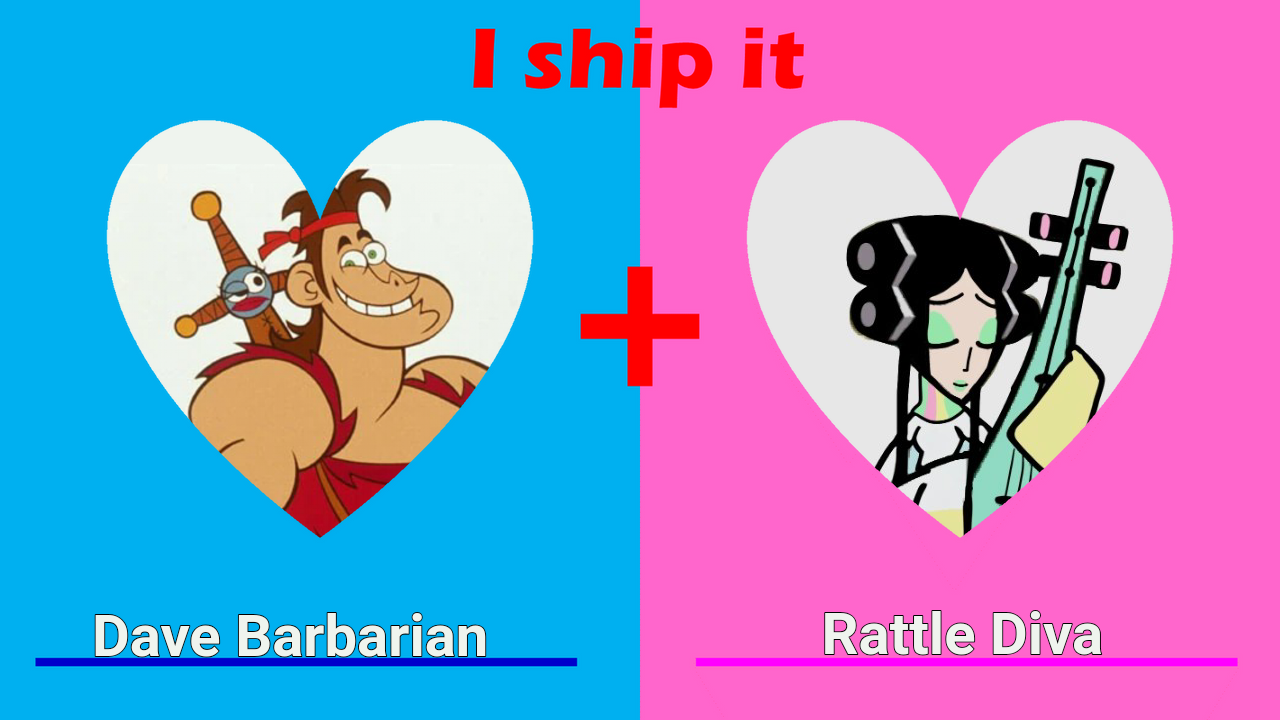 I Ship it Dave Barbarian and Rattle Diva Blank Meme Template