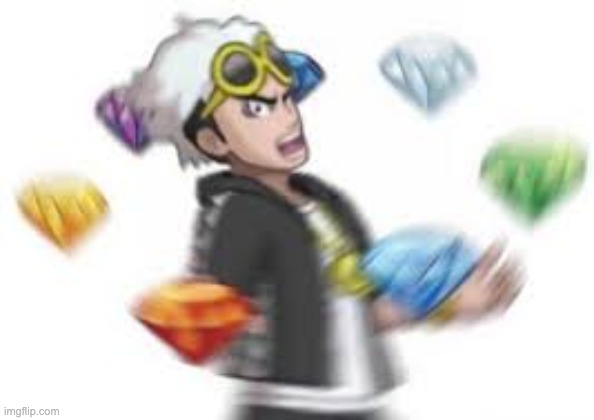 guzma with the chaos emeralds | image tagged in guzma with the chaos emeralds | made w/ Imgflip meme maker