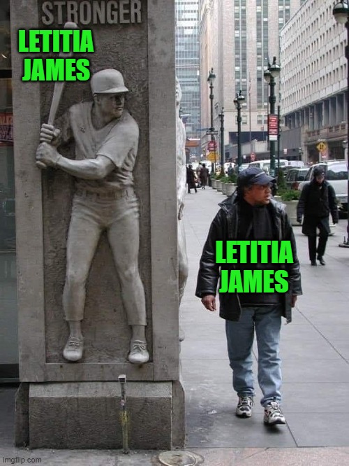 Reality Hits You Hard, Bro | LETITIA JAMES; LETITIA JAMES | image tagged in life hits you | made w/ Imgflip meme maker
