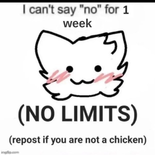 I can’t say no | week | image tagged in i can t say no | made w/ Imgflip meme maker
