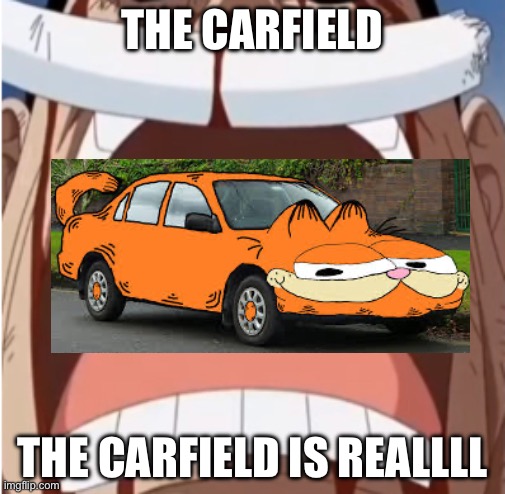 THE CARFIELD IS REAL | THE CARFIELD; THE CARFIELD IS REALLLL | image tagged in one piece is real | made w/ Imgflip meme maker