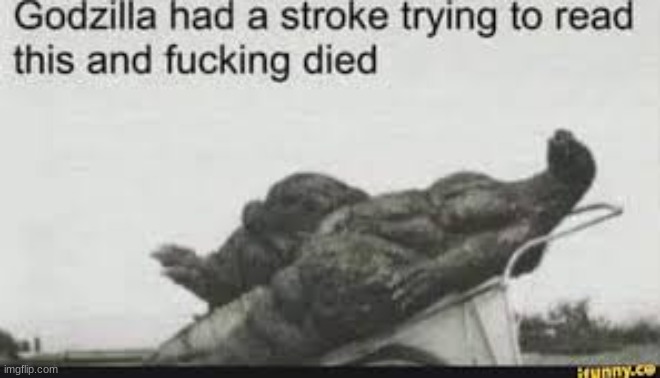 Godzilla died | image tagged in godzilla died | made w/ Imgflip meme maker