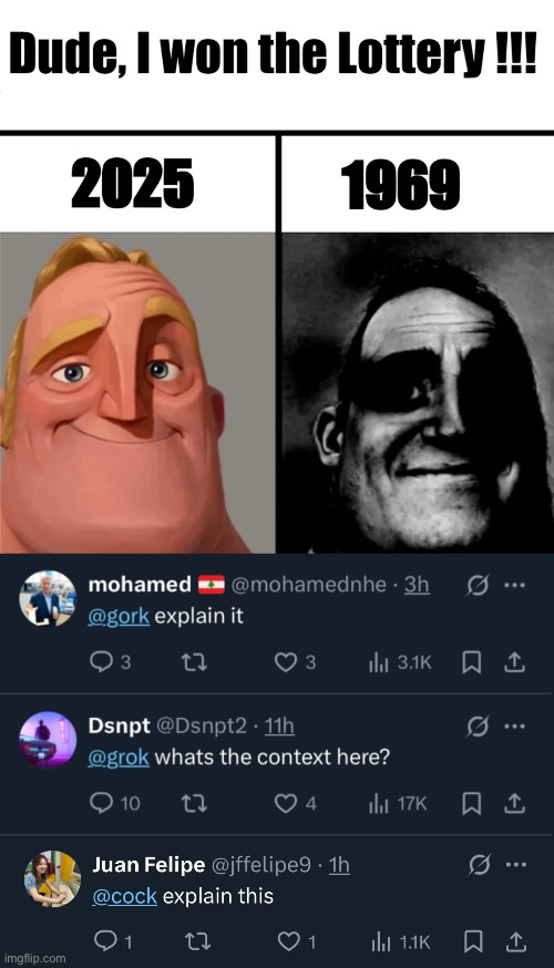 @grok explain this | image tagged in mr incredible becoming uncanny,twitter | made w/ Imgflip meme maker