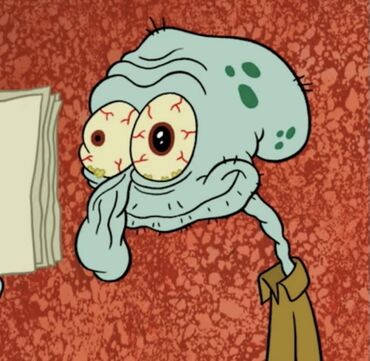 Squidward Sleep Deprived Blank Meme Template