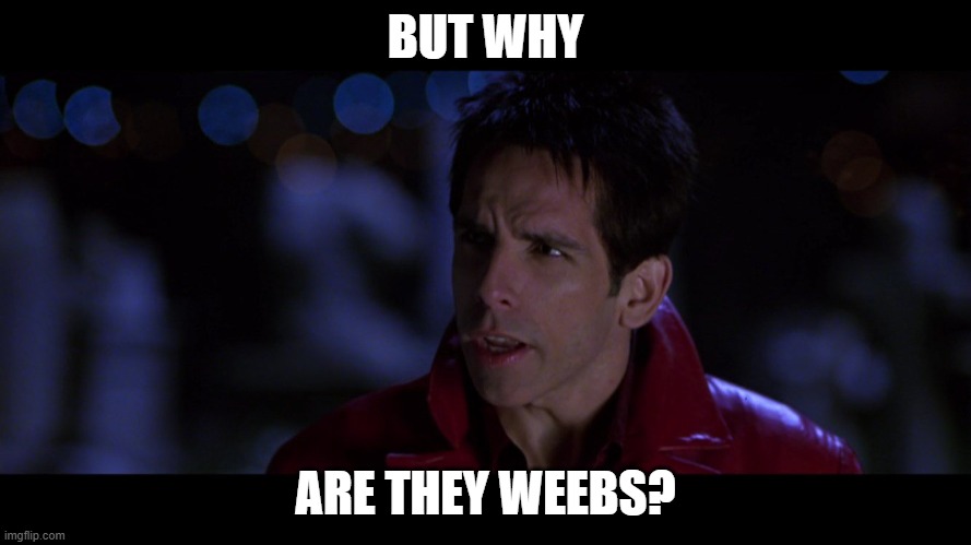 But why male models | BUT WHY; ARE THEY WEEBS? | image tagged in but why male models | made w/ Imgflip meme maker