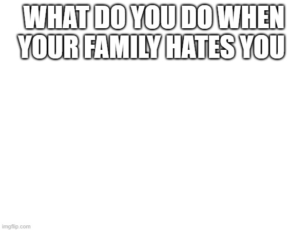WHAT DO YOU DO WHEN YOUR FAMILY HATES YOU | made w/ Imgflip meme maker