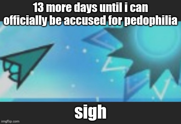 'i turned 18!' "PEDOPHILE" | 13 more days until i can officially be accused for pedophilia; sigh | image tagged in ruh roh | made w/ Imgflip meme maker
