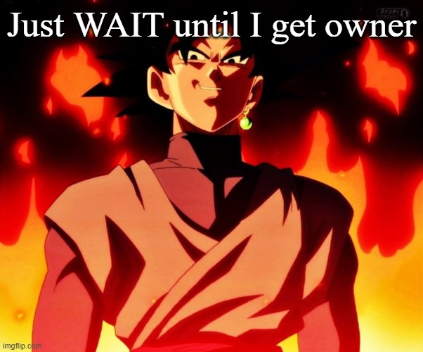 Evil Goku Black | Just WAIT until I get owner | image tagged in evil goku black | made w/ Imgflip meme maker