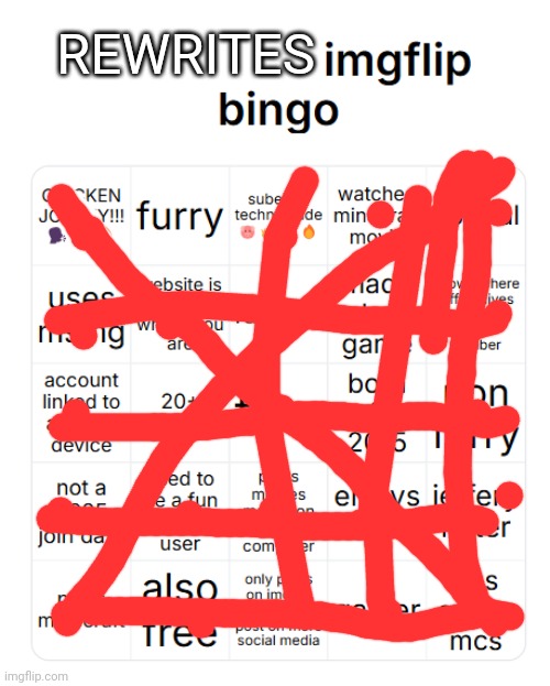 Way too many questions lmao | REWRITES | image tagged in boneman imgflip bingo | made w/ Imgflip meme maker