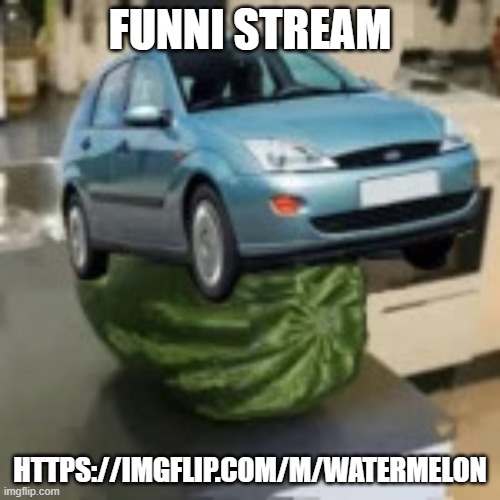 FocusMelon | FUNNI STREAM; HTTPS://IMGFLIP.COM/M/WATERMELON | image tagged in focusmelon | made w/ Imgflip meme maker