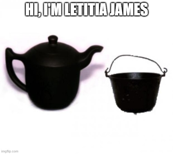 Pot and kettle | HI, I'M LETITIA JAMES | image tagged in pot and kettle | made w/ Imgflip meme maker
