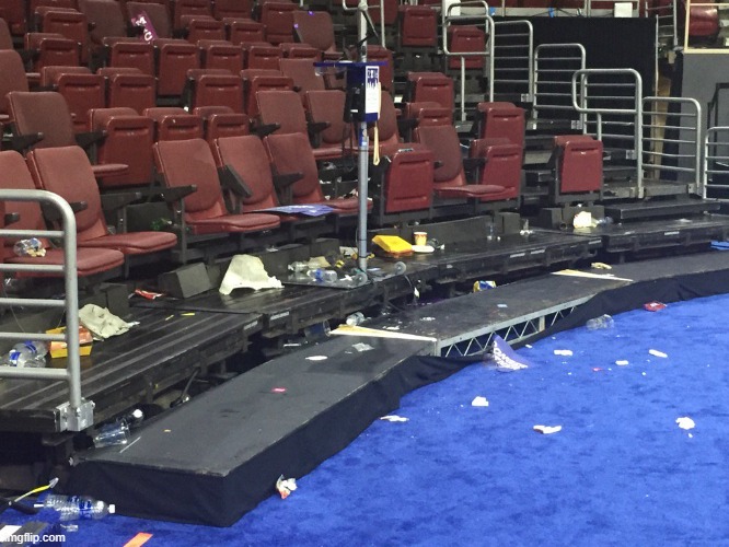 DNC 2016 Floor Litter | image tagged in dnc 2016 floor litter | made w/ Imgflip meme maker