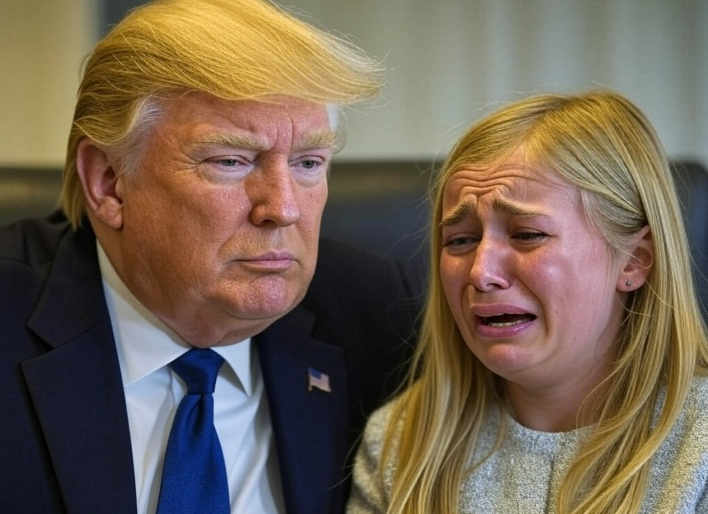 Donald Trump and crying blonde girl Blank Meme Template