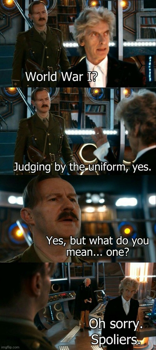 The fact that mycroft's actor plays this officer here. Man i love doctor who | made w/ Imgflip meme maker