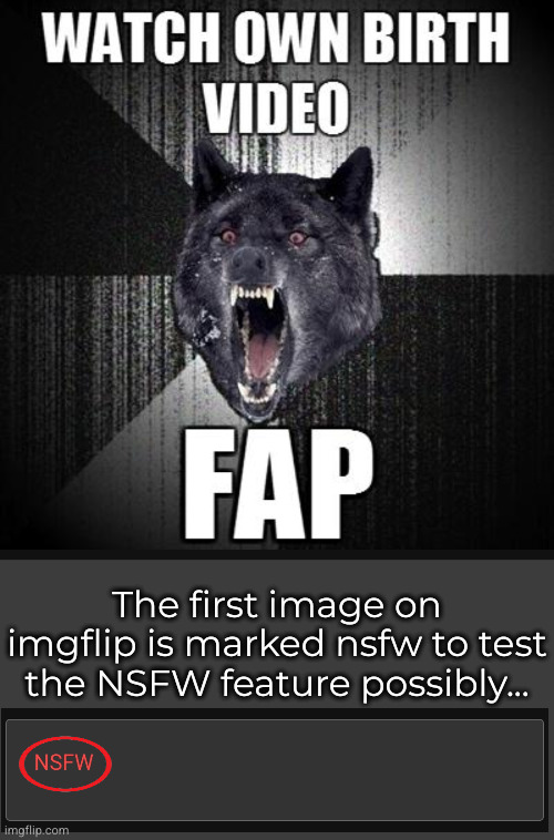 The first image on imgflip is marked nsfw to test the NSFW feature possibly... | made w/ Imgflip meme maker