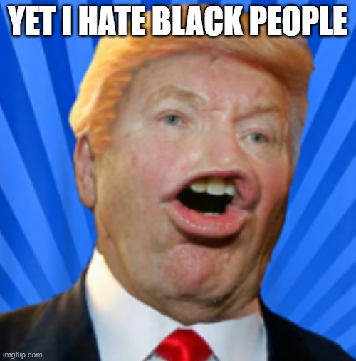 Pathetic Don | YET I HATE BLACK PEOPLE | image tagged in pathetic don | made w/ Imgflip meme maker