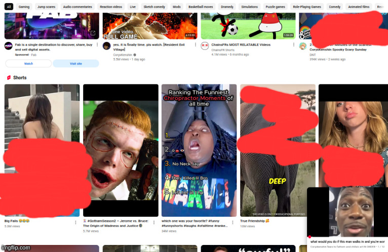 we cannot be deadass all i did was search up coryxkenshin. red is blurred for a reason... | made w/ Imgflip meme maker