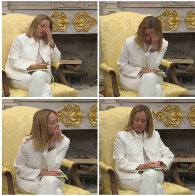 High Quality Meloni idiots asking Blank Meme Template