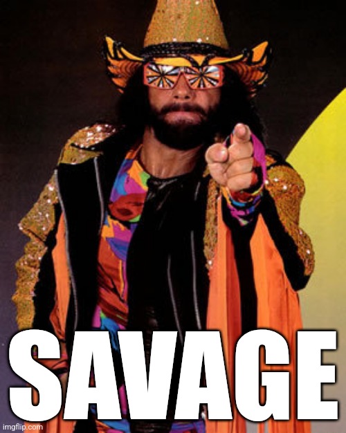 Macho Man Randy Savage | SAVAGE | image tagged in macho man randy savage | made w/ Imgflip meme maker