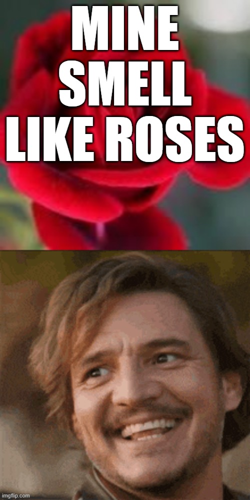 MINE SMELL LIKE ROSES | image tagged in roses are red | made w/ Imgflip meme maker