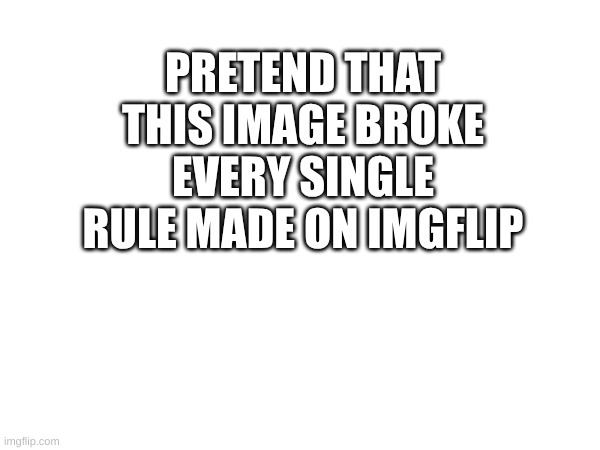 BAN HIM! | PRETEND THAT THIS IMAGE BROKE EVERY SINGLE RULE MADE ON IMGFLIP | image tagged in rule | made w/ Imgflip meme maker