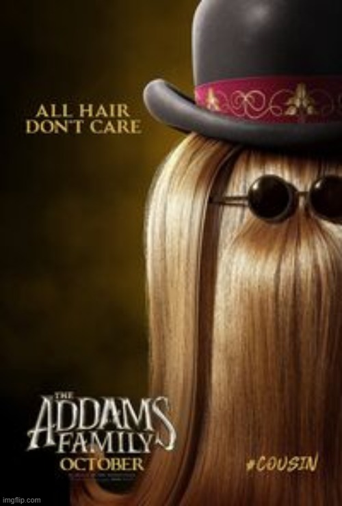 Cousin Itt All Hair Don't Care | image tagged in cousin itt all hair don't care | made w/ Imgflip meme maker