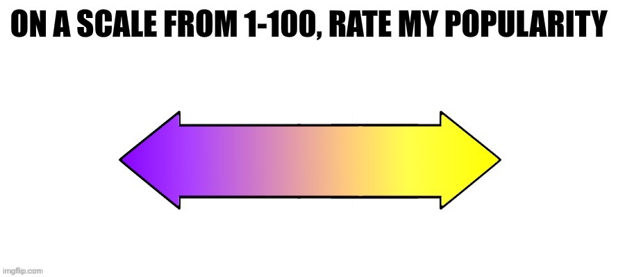 Tryna make this stream un-dead rn. Hopefully others will copy this or smthn | ON A SCALE FROM 1-100, RATE MY POPULARITY | image tagged in why are you reading this | made w/ Imgflip meme maker