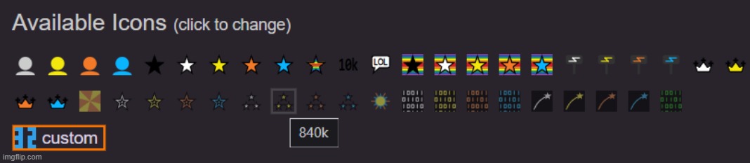 icons you havent unlocked now display their point requirement when hovered over (imgflip extension) | made w/ Imgflip meme maker