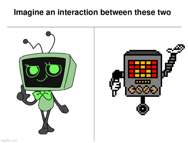 Imagine an interaction between these 2 | image tagged in imagine an interaction between these 2 | made w/ Imgflip meme maker