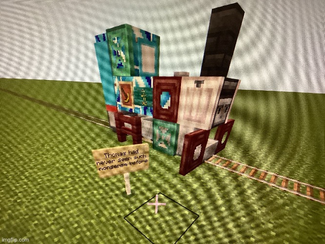 Minecraft Thomas | image tagged in minecraft thomas | made w/ Imgflip meme maker
