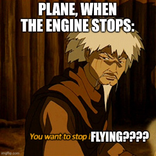 When the engine stops | PLANE, WHEN THE ENGINE STOPS:; FLYING???? | image tagged in avatar - you want to stop breathing,jpfan102504,scary | made w/ Imgflip meme maker