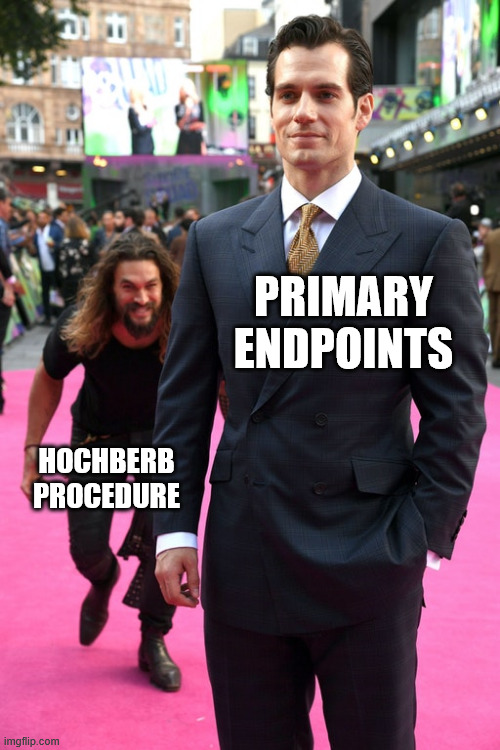 Jason Momoa Henry Cavill Meme | PRIMARY ENDPOINTS; HOCHBERB PROCEDURE | image tagged in jason momoa henry cavill meme | made w/ Imgflip meme maker