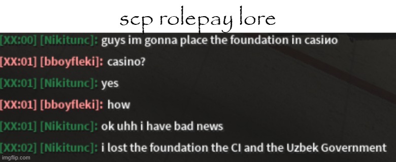 scp rolepay lore | made w/ Imgflip meme maker